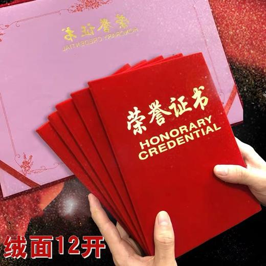 启恒荣誉证书 绒面加厚12烫金奖状 1本 打开平摊a4证书优秀员工年会活动奖励表彰 商品图0
