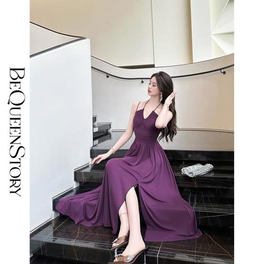 【七夕福利，不退不换】  【情非得已】法式设计感手工钉钻时髦性感吊带连衣裙 商品图0