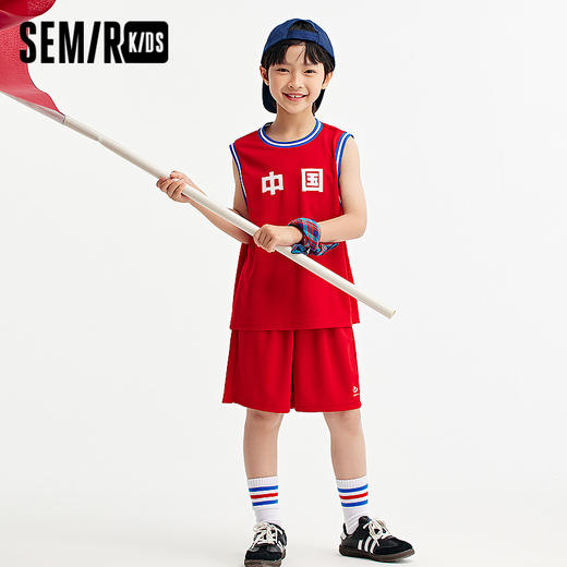 【梅花系列】森马儿童套装2024年新款透气运动服秋男童女童两件套 商品图0