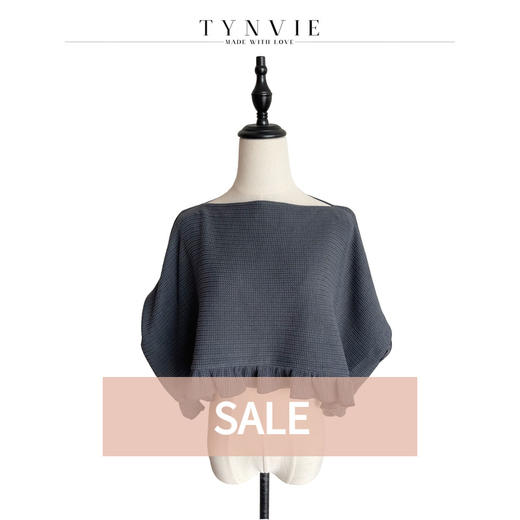 TYNVIE 花边装饰斗篷式短上衣- 灰色 商品图0