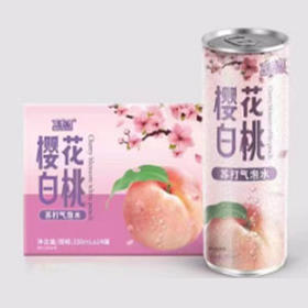 【12.9元/包】塑罐百乐可樱花白桃果汁饮料330ml*6罐