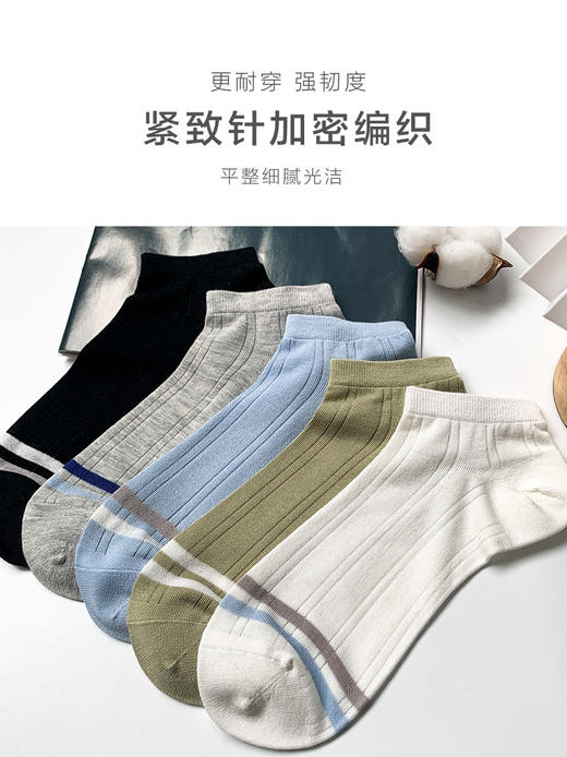 足装秀 24夏天男船袜新品竹棉轻薄透气网眼抗菌男短款纯色男袜子 商品图4