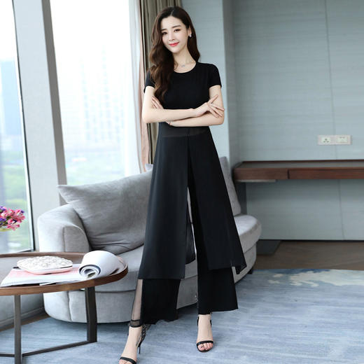 优雅女神范时尚套装，气质洋气雪纺衫裤子两件套HR-JNFGN1825 商品图1