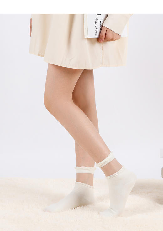 24春夏新女士中筒水晶丝透气轻薄高弹棉中邦女袜夏日短袜 商品图6