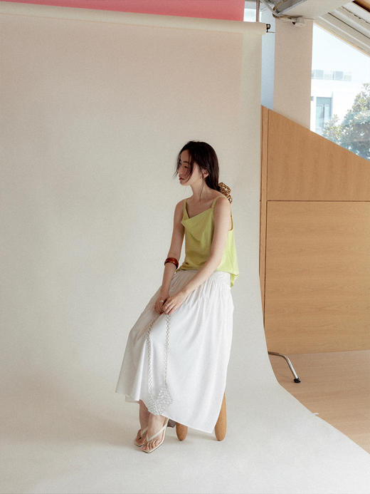 【现货】Even Vintage|薄荷之夏 春夏秀场同款垂荡领气质上衣亮片半裙套装 商品图2