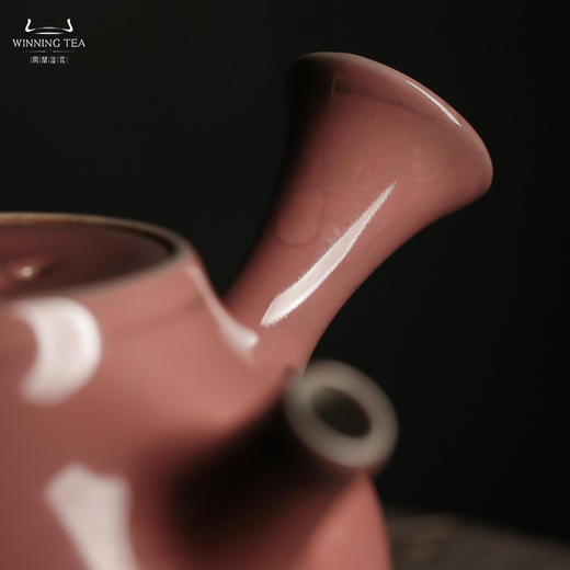 问鼎汝瓷萼红雨润侧把壶（缺货） 商品图2