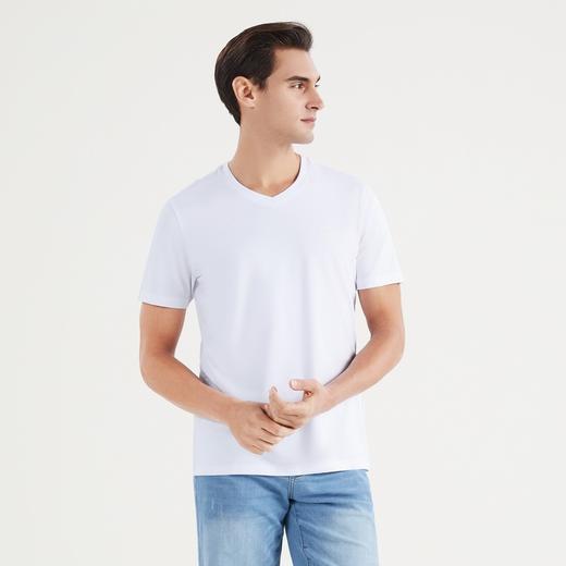 【特价】【莫代尔】柒牌短袖t恤男夏季薄款时尚休闲V领多色男士体恤衫122T71700 商品图1
