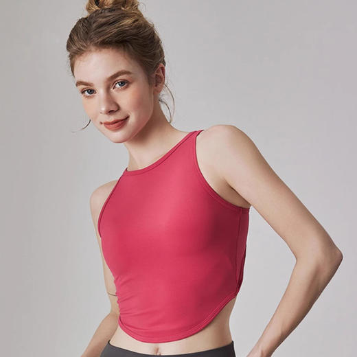 【限时秒】YOGACODE【火树银花系列】2024 瑜伽背心性感交叉露背固定杯健身上衣DSG722 商品图4