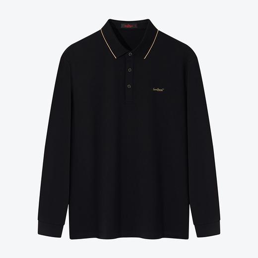 【高弹】柒牌男装长袖polo衫男春季2024新款休闲商务翻领T恤上衣	126T73070 商品图4