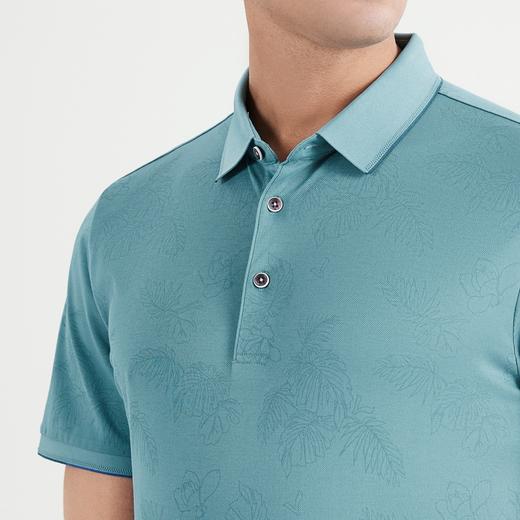 【丝光】柒牌短袖polo衫男满身植物印花男士翻领T恤上衣122T72060 商品图3