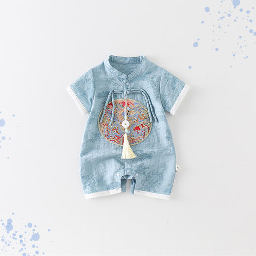 【国风新中式宝宝周岁礼服】婴儿衣服男女宝宝夏季连体衣满月百天爬爬服可爱洋气外出国风哈衣 商品图6