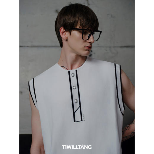 TIWILLTANG启世录“暗殒边际”小香风撞色针织背心夏季无袖上衣 商品图2