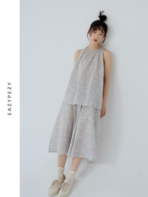 24SS 英伦花园进口纯棉小碎花A字上衣半裙套装 商品图2