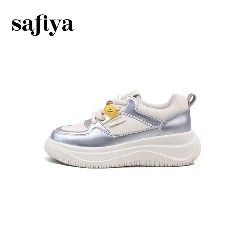 Safiya/索菲娅2024秋季百搭小个子松糕厚底增高休闲运动板鞋 SF43112102 商品图5