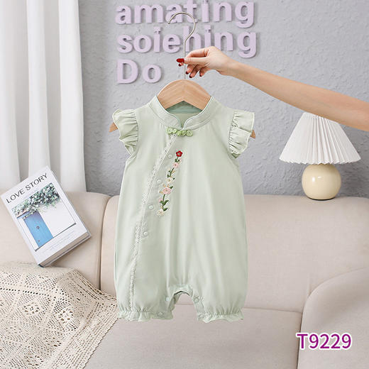 【宝宝百日宴周岁礼服】天静童装2024年夏季新款婴儿连体衣 国风哈衣满月周岁宝宝爬服 商品图1