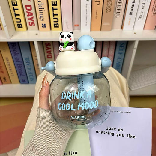 【熊 猫🐼双饮杯】可爱小熊 猫提手吸管杯800ml 🥤一个杯子可以喝两种饮料 商品图7