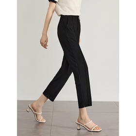 【专属特价】熙世界小个子八九分直筒西装裤夏薄款新款通勤职场休闲烟管裤子