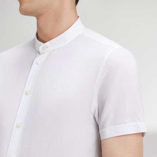 【含麻】柒牌短袖衬衫男夏商务休闲简约立领男装白衬衣122A70340 商品图2