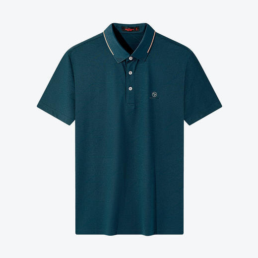 【含桑蚕丝】柒牌polo衫男短袖夏季薄款时尚提花商务休闲翻领T恤124T70630 商品图4