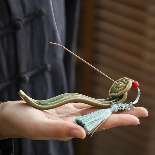 如意线香插 小号如意香座 陶瓷线香炉摆件沉香炉室内家用茶室香薰 商品图1