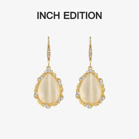 INBA0311 复古麻花边猫眼耳环｜INCH EDITION 时光不惑系列