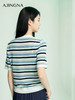 【商场同款】阿菁娜2024夏季新款V领条纹修身毛衫A29X301065 商品缩略图4