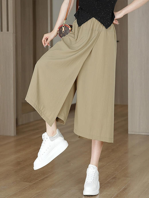 【2025夏季新款山本裤裙】高腰+八分裤裙的设计百搭且显瘦不易走光，面料透气舒服，日常上班通勤遛弯休闲裤Y 商品图0