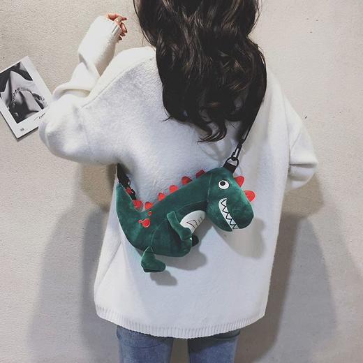 恐龙背包毛绒包包男童夏季卡通可爱小男孩女娃娃动物儿童小斜挎包 商品图6