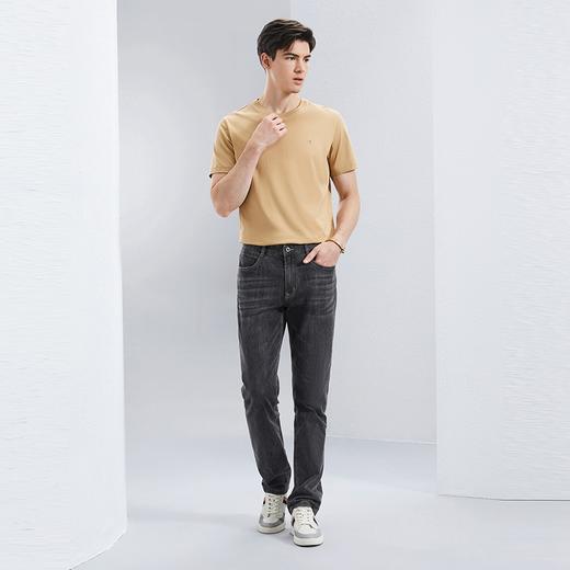 【含桑蚕丝】柒牌直筒牛仔裤男2024夏季薄款中腰休闲中青年长裤子126H72380 商品图3