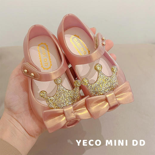 【果冻材质，防滑耐磨，雨天也不用担心】夏季新款皇冠蝴蝶结公主鞋 女童凉鞋 舒适果冻鞋 雨鞋 儿童果冻鞋-QQ 商品图0