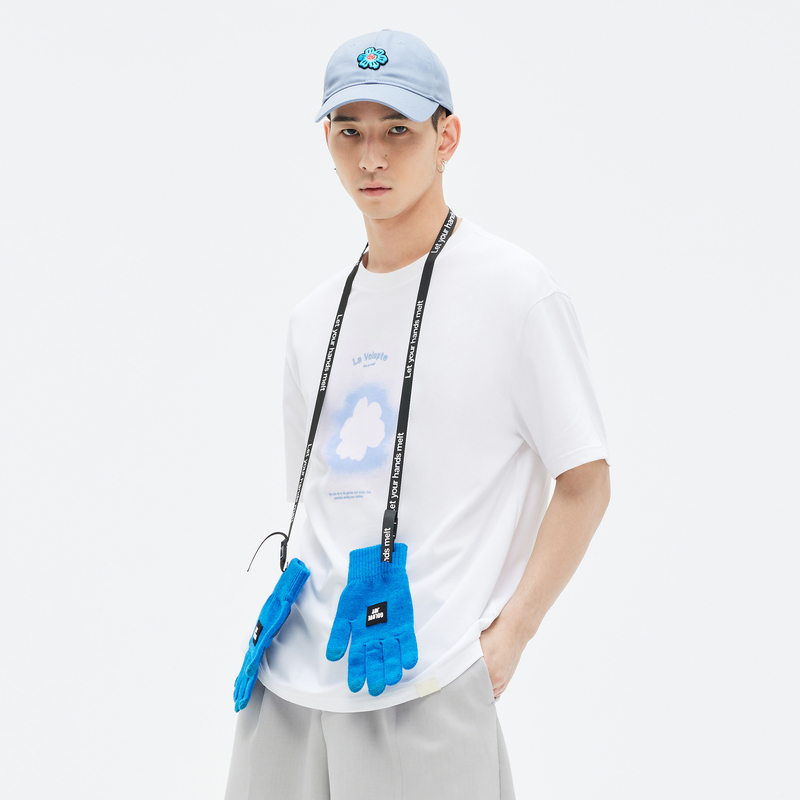 GXG白色微廓圆领短袖T恤GE1440963E