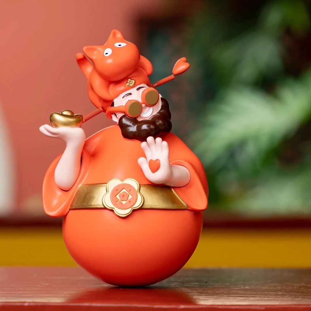 《四喜财神》20cm-橘红金腰