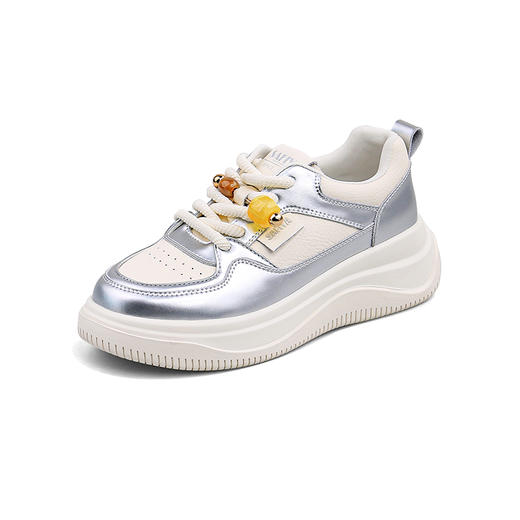 Safiya/索菲娅2024秋季百搭小个子松糕厚底增高休闲运动板鞋 SF43112102 商品图6