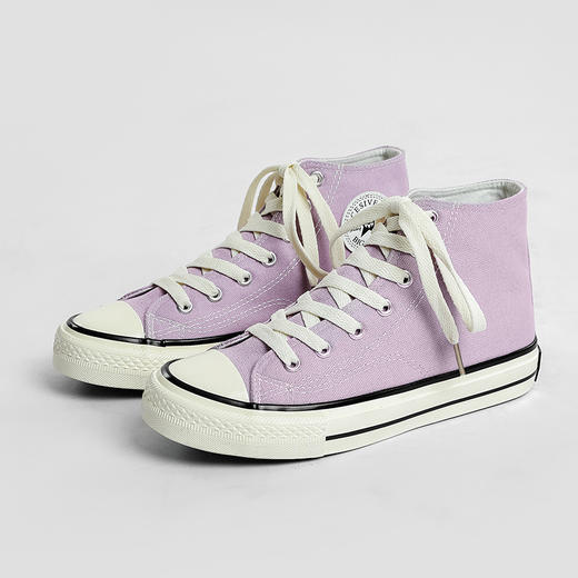 【注重细节，只为品质买单！】2024春季新款儿童高帮帆布鞋 男女小中大童 韩版学生板鞋 亲子情侣鞋-QQ 商品图3