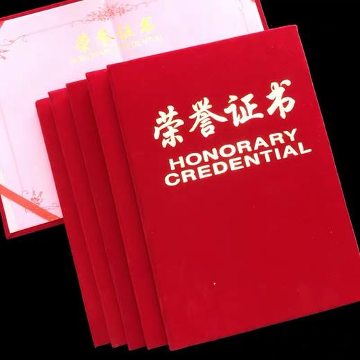 启恒荣誉证书 绒面加厚12烫金奖状 1本 打开平摊a4证书优秀员工年会活动奖励表彰 商品图3