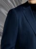 Stylbiella 98%澳洲美丽诺羊毛2%弹力纤维纬向弹力牛仔蓝全麻衬西装套装 商品缩略图1