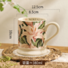 🌈【YOOHOPE法式复古风庄园马克杯】🔺采用陶瓷材质，材质安全，耐高温杯身线条流畅，手感舒适❤️ 商品缩略图4