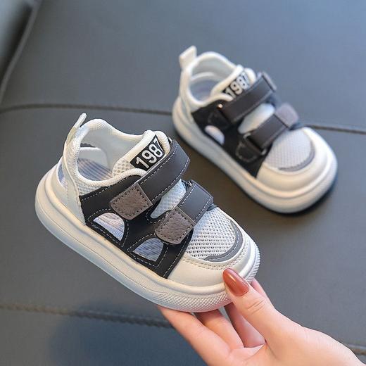 【夏季新款网面透气凉鞋】春夏婴幼儿童运动半凉鞋子，网面透气柔软防滑鞋底稳固后脚跟，1到3岁2网面透气男女宝宝学步防滑软底凉鞋QQ 商品图2