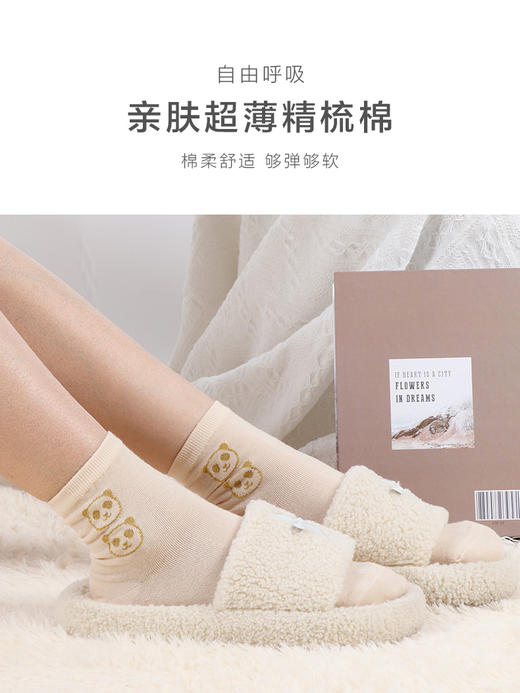 足装秀24夏季新女士短款超薄棉轻薄透气凉感网眼镂空纯色短邦女袜 商品图5