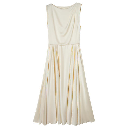 西嘉LYQ2402080C+IMPRESS/西嘉醋酸简单大方无袖连衣裙女夏季褶裥设计感气质伞裙 商品图4