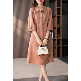 89250原形中长款衬衫连衣裙女2024春夏季新款气质减龄灯笼袖宽松长裙子