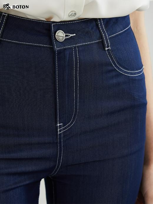 [醋酸速干]波顿春秋季女士蓝色宽松阔腿直筒高端牛仔长裤LE298123 商品图3