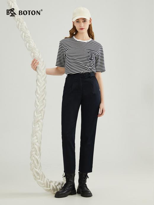 【简约利落】波顿女高腰九分裤子紧脚口户外休闲中性LF292123 商品图3