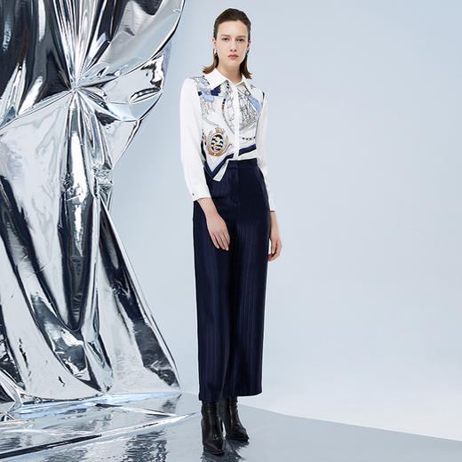 EITIE爱特爱秋季新款气质通勤百搭显瘦高腰直筒裤女7505208 商品图4