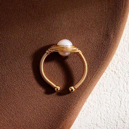 ysxb-06025【云赏珠宝】法式工艺缠丝戒指天然淡水珍珠指环 商品图4