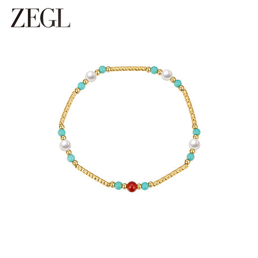 ZEGL设计师小彩串天然绿松石手链手串女小众多巴胺叠戴串珠手饰品 商品图4