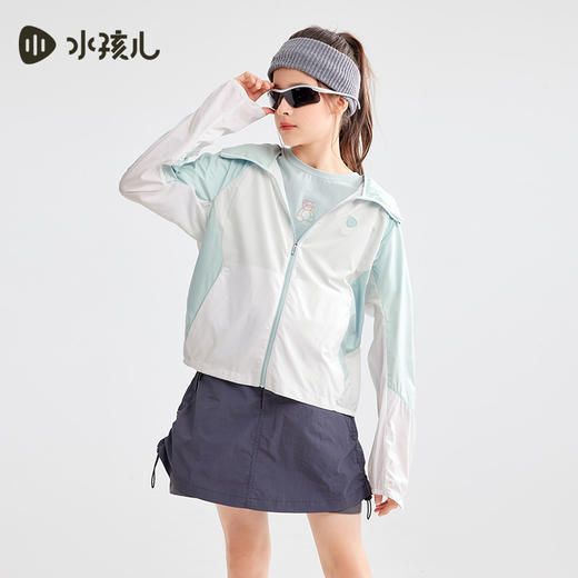 水孩儿童装夏季新款女童防晒外套时尚拼色轻薄连帽衫百搭舒适上衣 商品图7