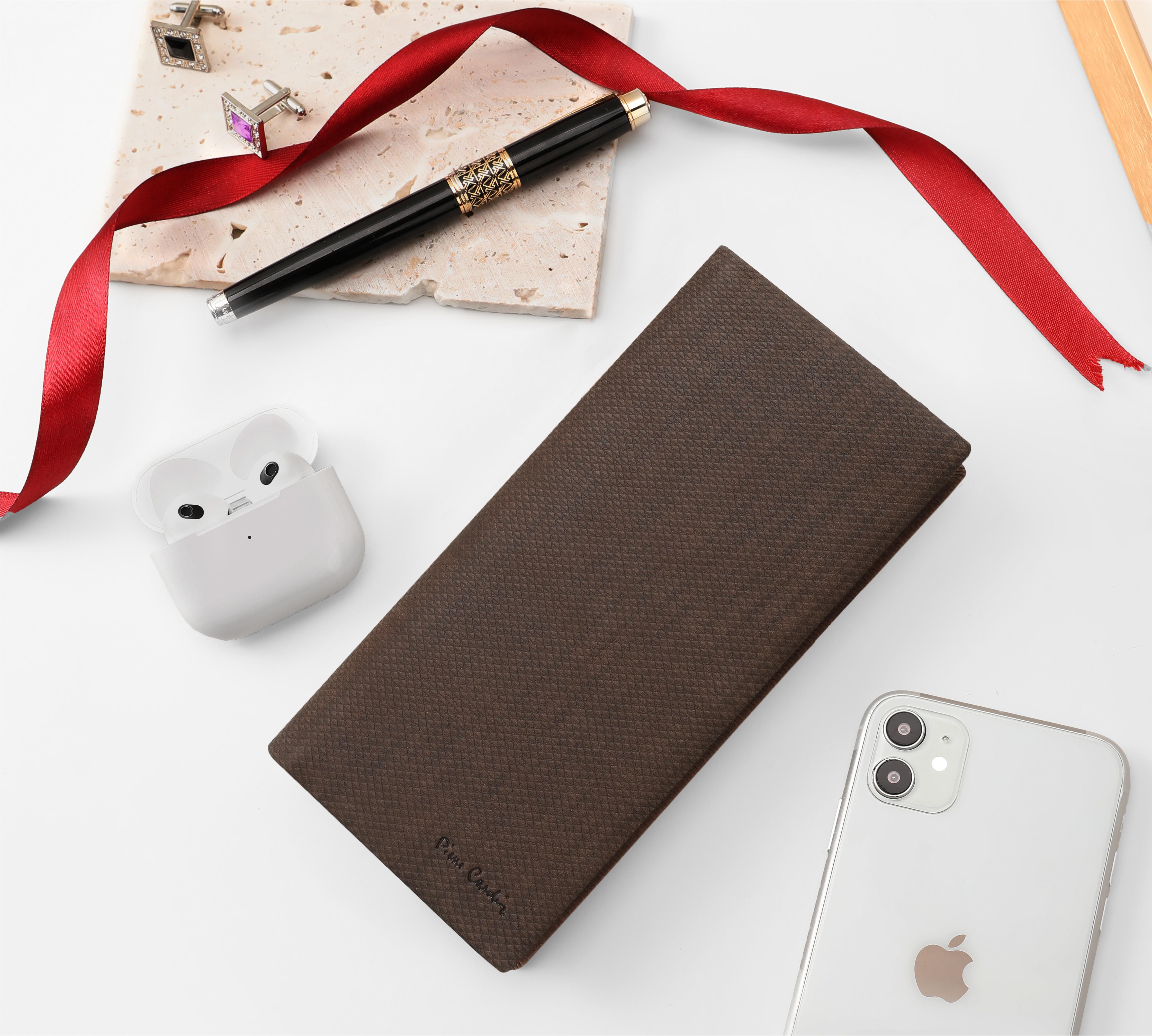 皮尔卡丹正品男士西装包钱包长款真皮软 头层牛皮钱包男青年钱夹皮夹男