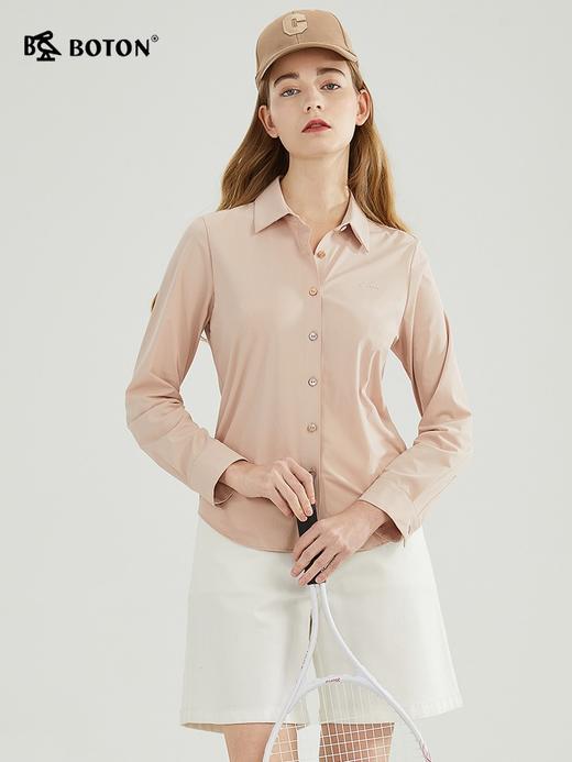 【速干防晒】波顿三季女装户外运动休闲长袖净色长袖衬衫LS833123 商品图1