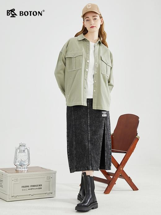 【烧毛粗斜纹】波顿女绿色牛仔外套户外休闲时尚高端LSJ896123 商品图3